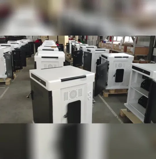 Carro de carga de tabletas con cerradura para la biblioteca del museo del hotel escolar